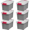 imageIRIS USA 4 Pack TrailBox 8 Gallon Lockable Storage Trunk Box Truck Bed Bin HeavyDuty Containers Camping Gear Adventure Chest  Dark GrayGrayGray