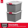 imageIRIS USA 4 Pack TrailBox 8 Gallon Lockable Storage Trunk Box Truck Bed Bin HeavyDuty Containers Camping Gear Adventure Chest  Dark GrayGrayGray