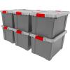 imageIRIS USA 4 Pack TrailBox 8 Gallon Lockable Storage Trunk Box Truck Bed Bin HeavyDuty Containers Camping Gear Adventure Chest  Dark GrayGrayGray