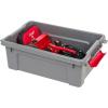 imageIRIS USA 4 Pack TrailBox 8 Gallon Lockable Storage Trunk Box Truck Bed Bin HeavyDuty Containers Camping Gear Adventure Chest  Dark GrayGrayGray