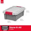 imageIRIS USA 4 Pack TrailBox 8 Gallon Lockable Storage Trunk Box Truck Bed Bin HeavyDuty Containers Camping Gear Adventure Chest  Dark GrayGrayGray