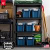 imageIRIS USA 4 Pack TrailBox 8 Gallon Lockable Storage Trunk Box Truck Bed Bin HeavyDuty Containers Camping Gear Adventure Chest  Dark GrayGrayNavy