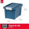 imageIRIS USA 4 Pack TrailBox 8 Gallon Lockable Storage Trunk Box Truck Bed Bin HeavyDuty Containers Camping Gear Adventure Chest  Dark GrayGrayNavy