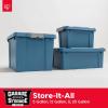 imageIRIS USA 4 Pack TrailBox 8 Gallon Lockable Storage Trunk Box Truck Bed Bin HeavyDuty Containers Camping Gear Adventure Chest  Dark GrayGrayNavy
