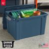imageIRIS USA 4 Pack TrailBox 8 Gallon Lockable Storage Trunk Box Truck Bed Bin HeavyDuty Containers Camping Gear Adventure Chest  Dark GrayGrayNavy