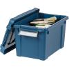 imageIRIS USA 4 Pack TrailBox 8 Gallon Lockable Storage Trunk Box Truck Bed Bin HeavyDuty Containers Camping Gear Adventure Chest  Dark GrayGrayNavy