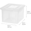 imageIRIS USA File Box Plastic File Organizer Box With Lids LetterLegal File Important Document Box Portable Storage Filing Bin Stackable Nestable ClearBlue 35 Qt 3 PackClear  1 Pack