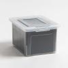 imageIRIS USA File Box Plastic File Organizer Box With Lids LetterLegal File Important Document Box Portable Storage Filing Bin Stackable Nestable ClearBlue 35 Qt 3 PackClear  1 Pack