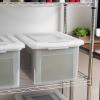imageIRIS USA File Box Plastic File Organizer Box With Lids LetterLegal File Important Document Box Portable Storage Filing Bin Stackable Nestable ClearBlue 35 Qt 3 PackClear  1 Pack