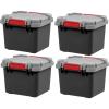 imageIRIS USA 4 Pack TrailBox 8 Gallon Lockable Storage Trunk Box Truck Bed Bin HeavyDuty Containers Camping Gear Adventure Chest  Dark GrayGrayDark Gray