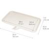 imageIRIS USA Waterproof Dog Food Mat Sturdy Plastic 28x 145 Inner Tray Area Extra High Lip for SpillProof NonSlip Rubber Feet Easy Clean for Cat Dog Food Bowls amp Water FountainsWOOF Ivory30L x 20W