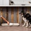 imageIRIS USA Waterproof Dog Food Mat Sturdy Plastic 28x 145 Inner Tray Area Extra High Lip for SpillProof NonSlip Rubber Feet Easy Clean for Cat Dog Food Bowls amp Water FountainsWOOF Ivory30L x 20W