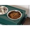 imageIRIS Remington 47Lb  45QT Large Elevated Feeder with WeatherPro Airtight Pet Food Storage Container Dry Food Bin with Removable Stainless Steel Bowls Large Dog At Home Camping Roadtrip  Green