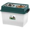 imageIRIS Remington 47Lb  45QT Large Elevated Feeder with WeatherPro Airtight Pet Food Storage Container Dry Food Bin with Removable Stainless Steel Bowls Large Dog At Home Camping Roadtrip  Green