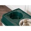 imageIRIS Remington 47Lb  45QT Large Elevated Feeder with WeatherPro Airtight Pet Food Storage Container Dry Food Bin with Removable Stainless Steel Bowls Large Dog At Home Camping Roadtrip  Green