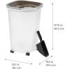imageIRIS USA 25Lb30Qt WeatherPro Airtight Pet Food Storage Container with Scoop and Casters Dog Cat Bird Brown