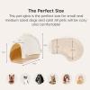 imageIRIS USA Igloo Dog House WhiteBeige Small and Medium Dogs and Cats IndoorOutdoor