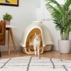 imageIRIS USA Igloo Dog House WhiteBeige Small and Medium Dogs and Cats IndoorOutdoor