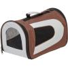 imageIRIS USA Large Soft Sided Carrier with Shoulder Strap Sturdy Collapsible Water Resistant Cat Dog Pet Carrier with Padded Bottom and Top Handle for Travel Road Trip BlackBrown