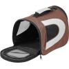 imageIRIS USA Large Soft Sided Carrier with Shoulder Strap Sturdy Collapsible Water Resistant Cat Dog Pet Carrier with Padded Bottom and Top Handle for Travel Road Trip BlackBrown