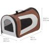 imageIRIS USA Large Soft Sided Carrier with Shoulder Strap Sturdy Collapsible Water Resistant Cat Dog Pet Carrier with Padded Bottom and Top Handle for Travel Road Trip BlackBrown