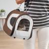 imageIRIS USA Large Soft Sided Carrier with Shoulder Strap Sturdy Collapsible Water Resistant Cat Dog Pet Carrier with Padded Bottom and Top Handle for Travel Road Trip BlackBrown