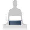 imageIRIS USA Open Top Cat Litter Tray with Scatter Shield Sturdy Easy to Clean Open Air Kitty Litter Pan with Tall Spray and Scatter Shield Navy