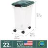imageIRIS USA Remington Dog Food Storage Container 30 lbs 11 lbs Airtight Stackable Wheels Food Storage Treat Box 2Cup Scoop22 lbs