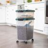 imageIRIS USA Remington Dog Food Storage Container 30 lbs 11 lbs Airtight Stackable Wheels Food Storage Treat Box 2Cup Scoop30 lbs  11 lbs