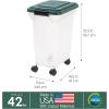 imageIRIS USA Remington Dog Food Storage Container 30 lbs 11 lbs Airtight Stackable Wheels Food Storage Treat Box 2Cup Scoop42 lbs