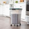 imageIRIS USA Remington Dog Food Storage Container 30 lbs 11 lbs Airtight Stackable Wheels Food Storage Treat Box 2Cup Scoop42 lbs