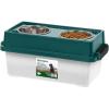 imageIRIS Remington 13 Lb 12 Qt Medium Elevated Feeder with Airtight Pet Food Storage Container Dry Food Bin with Removable Stainless Steel Bowls At Home Camping Roadtrip Pet Food Container GreenPearlGreen