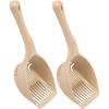 imageIRIS USA Jumbo Plastic Cat Litter Scoop 2 Pack Sturdy Easy to Use Kitty Litter Scoop with Small and Large Slots for Clay Pine Tofu Paper Various Cat Litter Types Almond