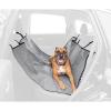 imageIRIS USA Large Dog Car Seat Hammock Cover WaterResistant and Easy Install Fits Standard Size Car Backseat Cover and Protects Against Dirt and Animal Hair for Pet Dog Cat GrayGray striped