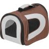 imageIRIS USA Large Soft Sided Carrier with Shoulder Strap Sturdy Collapsible Water Resistant Cat Dog Pet Carrier with Padded Bottom and Top Handle for Travel Road Trip BlackBrown