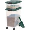 imageIRIS USA Remington Dog Food Storage Container 30 lbs 11 lbs Airtight Stackable Wheels Food Storage Treat Box 2Cup Scoop30 lbs  11 lbs