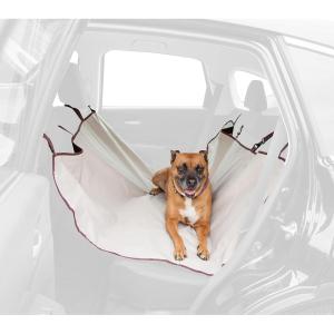 imageIRIS USA Large Dog Car Seat Hammock Cover WaterResistant and Easy Install Fits Standard Size Car Backseat Cover and Protects Against Dirt and Animal Hair for Pet Dog Cat GrayBeige