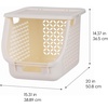image:imageIRIS USA Plastic Laundry Basket 15 Bushel 50L Large Clothes Hamper with Ventilation Holes BuiltIn Handles amp Hip Hold Laundry Organizer for Bedroom Bathroom Dorm WhiteOff White