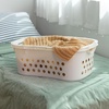 image:imageIRIS USA Plastic Laundry Basket 15 Bushel 50L Large Clothes Hamper with Ventilation Holes BuiltIn Handles amp Hip Hold Laundry Organizer for Bedroom Bathroom Dorm WhiteWhite
