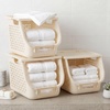 image:imageIRIS USA Plastic Laundry Basket 15 Bushel 50L Large Clothes Hamper with Ventilation Holes BuiltIn Handles amp Hip Hold Laundry Organizer for Bedroom Bathroom Dorm WhiteOff White