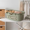 image:imageIRIS USA Plastic Laundry Basket 15 Bushel 50L Large Clothes Hamper with Ventilation Holes BuiltIn Handles amp Hip Hold Laundry Organizer for Bedroom Bathroom Dorm WhiteSage Green