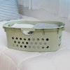 image:imageIRIS USA Plastic Laundry Basket 15 Bushel 50L Large Clothes Hamper with Ventilation Holes BuiltIn Handles amp Hip Hold Laundry Organizer for Bedroom Bathroom Dorm WhiteSage Green