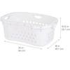 image:imageIRIS USA Plastic Laundry Basket 15 Bushel 50L Large Clothes Hamper with Ventilation Holes BuiltIn Handles amp Hip Hold Laundry Organizer for Bedroom Bathroom Dorm WhiteWhite