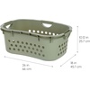 image:imageIRIS USA Plastic Laundry Basket 15 Bushel 50L Large Clothes Hamper with Ventilation Holes BuiltIn Handles amp Hip Hold Laundry Organizer for Bedroom Bathroom Dorm WhiteSage Green