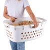 image:imageIRIS USA Plastic Laundry Basket 15 Bushel 50L Large Clothes Hamper with Ventilation Holes BuiltIn Handles amp Hip Hold Laundry Organizer for Bedroom Bathroom Dorm WhiteWhite
