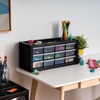 image:imageIRIS USA 12Drawer Desk Storage Organizer Made in USA Small Parts Plastic Storage Drawers Water Packet Jewelry Make up Craft Supplies Building Blocks Charms Nuts amp Bolts Black12 Drawer
