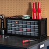 image:imageIRIS USA 12Drawer Desk Storage Organizer Made in USA Small Parts Plastic Storage Drawers Water Packet Jewelry Make up Craft Supplies Building Blocks Charms Nuts amp Bolts Black32 Drawer