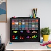 image:imageIRIS USA 32Drawer Organizer with 4 Bins and Dividers Made in USA Screw Organizer Garage Tool Organization Multi Drawer and Bins For Small Parts Electronics Building Blocks Black