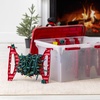 image:imageIRIS USA WeatherPro Light and Garland Holiday Decor Home Organizer with Light Reel Inserts Holiday Storage for Lights Garlands Decorations and Decorations with Seal Latching Lid 6 Pack ClearRed