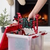 image:imageIRIS USA WeatherPro Light and Garland Holiday Decor Home Organizer with Light Reel Inserts Holiday Storage for Lights Garlands Decorations and Decorations with Seal Latching Lid 6 Pack ClearRed